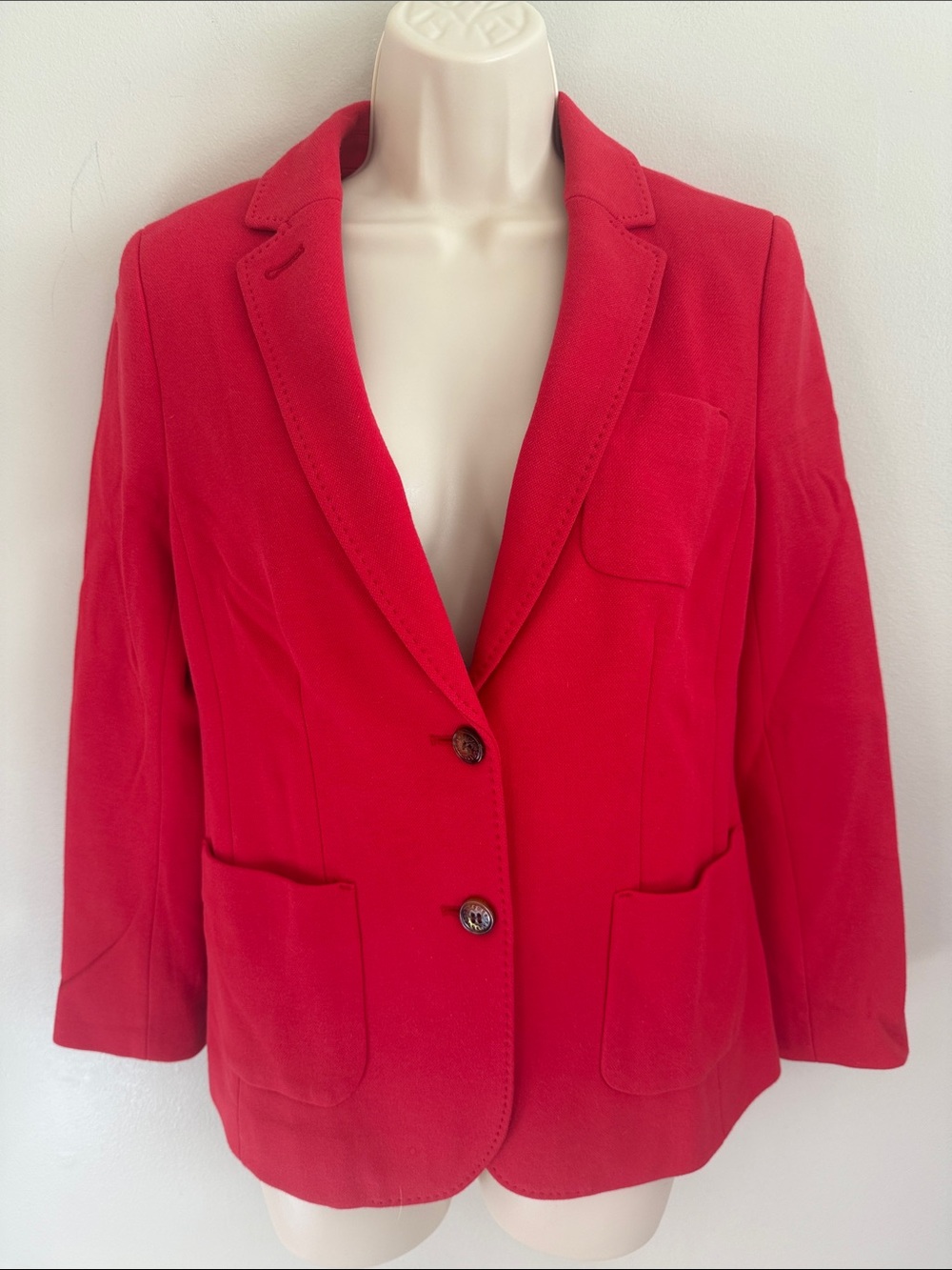 Talbots Vibrant Red Classic Single-Breasted Blazer